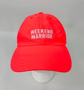 Victoria's Secret PINK WEEKEND WARRIOR Logo Baseball Cap Hat Adjustable Coral OS - Picture 1 of 4