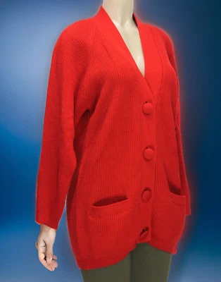 Cárdigan acanalado para mujer White Stag suéter manga larga rojo talla S Foto 1 de 4