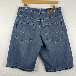 Pantaloncini jeans larghi vintage Southpole Red Tab blu denim Y2K hip hop skater 38 - Foto 1 di 13