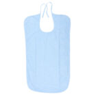 Elderly Bib Adult Mealtime Towel Dining Apron Clothes Protector Light Blue L NOW