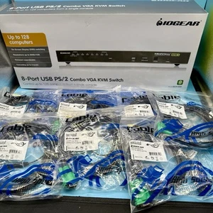 Iogear 8-Port USB PS/2 Combo KVMP Switch GCS1808 - Afbeelding 1 van 6
