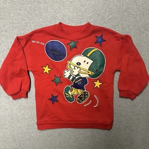 Vintage Snoopy Peanuts Football Hoodie Sweatshirt Kids Size 7 Made in USA - Picture 1 of 8