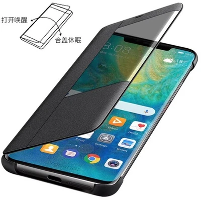 NUEVO Funda Abatible Para Huawei Mate20 X/Mate20 Pro/Mate20 Lujo Cuero PU Vista Inteligente Foto 1 de 4