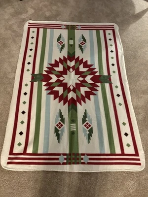 St. Labre Indian School Southwest Aztec Throw Fleece Blanket 58” X38” Cristmas - Image 1 of 4