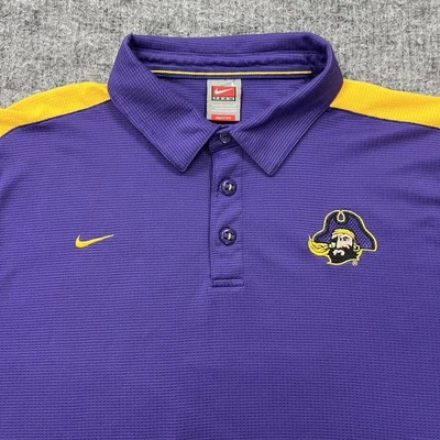 Vintage East Carolina Pirates Polo Shirt Mens Large Football Coach Fit Dry Nike - Image 1 of 4