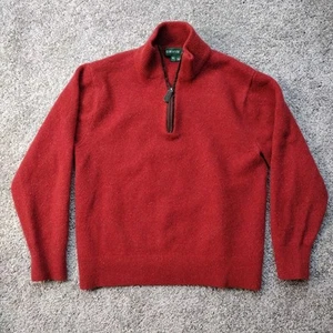 Orvis Rusty Red  Color 100% Wool Sweater Quarter Zip Pullover Women’s X Large - Picture 1 of 11