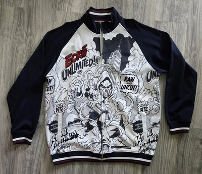 Vintage Ecko Unltd Y2K Jacket Mens XL Black White Graffiti Comic Patch Marc Ecko - Image 1 of 4