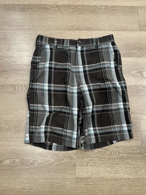 Pantalones Cortos Chinos Y2K Gris a Cuadros Billabong Bordados a Rayas, Para Hombre Talla 30” Foto 1 de 4