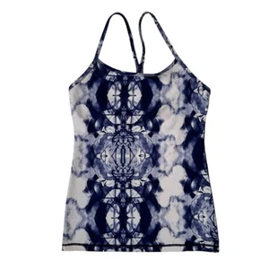 Camiseta sin mangas LULULEMON azul estampado geométrico correa de espagueti rendimiento para mujer talla **6 - Imagen 1 de 24