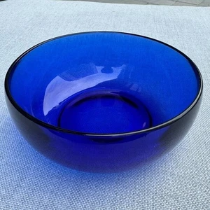 Cobalt Blue Glass Round Bowl 6 inches wide Decor Candy Dish - Picture 1 of 6