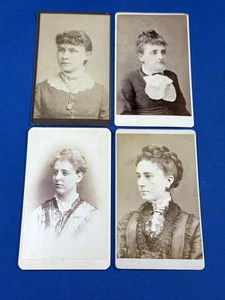 4 C.1875 CDV Photos Victorian Women TAYLOR & PRESTON 188 Essex St. SALEM, MA - Picture 1 of 10