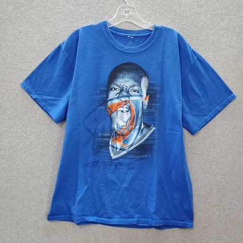Oklahoma City Thunder Men T-Shirt Large Blue Logo Serge Ibaka 9 Adidas Tee Cover