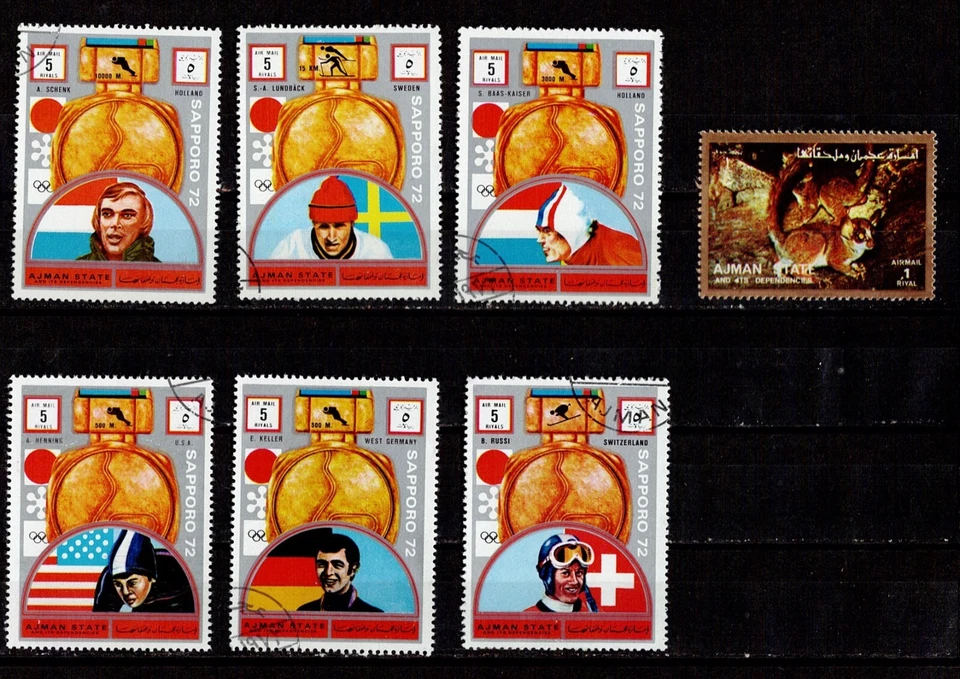 AJMAN 1972 OLÍMPICO CTO/cancelado a pedido/MNH Foto 1 de 1