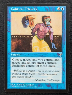 Political Trickery - Mirage - NM - MTG - Magic the Gathering - Blue - Sorcery - Image 1 of 4