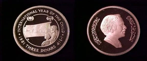 1981 Jordan Large silver Proof 3 Dinar Year of the Child/King Hussein - Picture 1 of 1