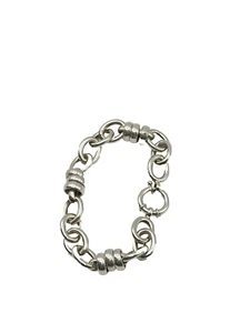Sterling Silver 925 Circle Link Bracelet 8" - Picture 1 of 5