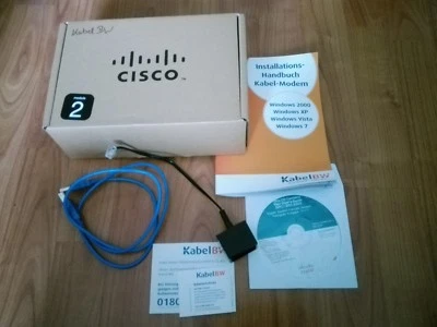 CISCO KABELBW MODEL VERPACKUNG TELEFON FAXADAPTER  BOX USER GUIDE CD +HANDBUCH - Bild 1 von 2
