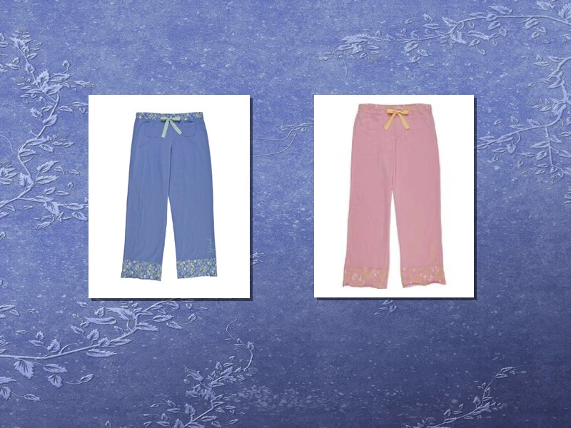 Calça de dormir feminina Life Is Good Siesta malha borda lounge rosa ou azul nova com etiquetas - Imagem 1 de 1