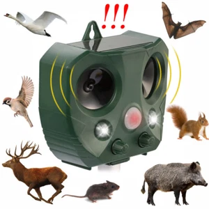 Ultrasonic Solar Garden Animal Repellent Dog Goose Repeller Deer Raccoon Rodents - Picture 1 of 13