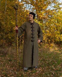 Mytholon Oberon Robe Baumwolle Oliv XL Larp Mittelalter Reenactment #15431