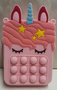 Girls Unicorn Pop Purse Coin Purse with Bubble Fidget Sensory Toy Missing Strap - Picture 1 of 3