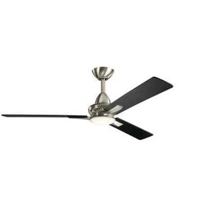 Kichler Lighting 300031 SBK Kosmus Ceiling Fan LED Light Black Silver NEW in Box - Picture 1 of 8