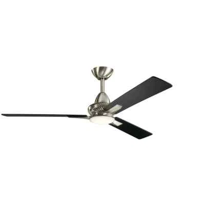Kichler Lighting 300031 SBK Kosmus Ceiling Fan LED Light Black Silver NEW in Box - Image 1 of 4