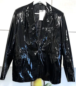 schwarzer Herren Lack Jacke, Spiegelglanz, Blazer, Sakko Gr. XXL 50/52 - Bild 1 von 20