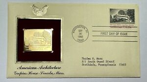 American Architecture Gropius House Lincoln Mass. Gold Stamp First Day, #0552