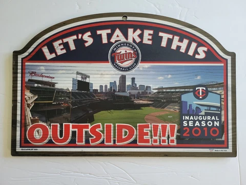 2010 Minnesota Twins Target Field Inaugural Season Plaque LETS TAKE THIS OUTSIDE Cover