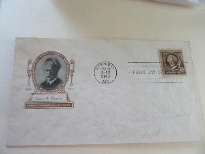 Samuel L. Clemens (Author) 10c Stamp 1940 Fdc Sc#863 (CV $4.00)  Ioor Cover #2 - Image 1 of 2