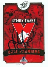 ✺Signed✺ 2012 SYDNEY SWANS AFL Premiers Card JOHN LONGMIRE