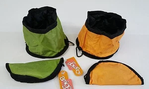 (2er Set) faltbare und faltbare Hunde-Reisenäpfe ~ 2 Farben grün und orange - Bild 1 von 3