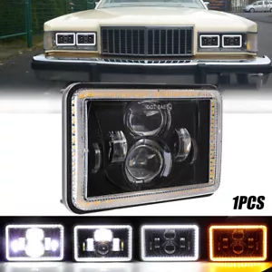 1 PIEZA 4x6" Faro LED haz alto bajo señal de giro DRL para Mercury 1977-1994 vintage - Imagen 1 de 12