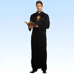 Kostüm Pastor Pater mit Kreuz Faschingskostüm Geistlicher Karnevalskostüm - Bild 1 von 1