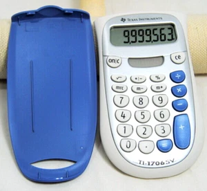 Texas Instruments TI1706SV Superview Handheld Calculator Silver White Blue Cover - Picture 1 of 3
