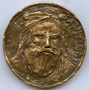 France Religion Saint Luke Bronze Art Medal by Heraut 60mm 165gr !!! - Picture 1 of 2