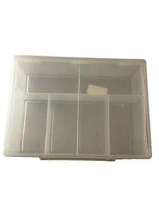 Plastic Organizer Clasp Lid 6 Six Compartments Storage Container Rectangle - Picture 1 of 7