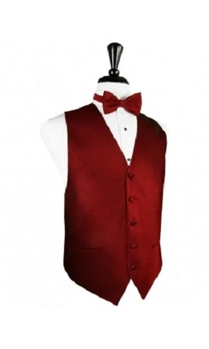 Luxury Diamond Pattern Tuxedo Vest & Bowtie - Image 1 of 1