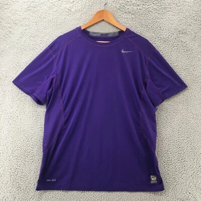 Nike Dri Fit Tee Tshirt Womens XL Purple Short Sleeve Fitted Pullover Crew Neck - Image 1 of 4