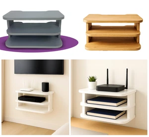 Floating Wall Mount Media Shelf TV DVD Player Sky Box Game Console Holder Shelve - Picture 1 of 29