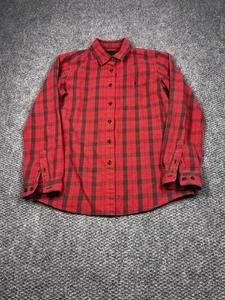 Filson Shirt Womens M Red Black Plaid Button Front Long Sleeve Casual Rugged - Picture 1 of 8