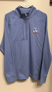 Cutter & Buck New England Patriots Historic Adapt Eco Knit  Quarter Zip Pullover - Picture 1 of 4