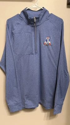 Cutter & Buck New England Patriots Historic Adapt Eco Knit  Quarter Zip Pullover - Image 1 of 4