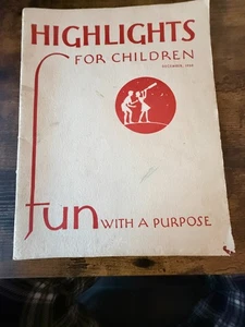 VINTAGE & RARE 1950 HIGHLIGHTS FOR CHILDREN - FUN WITH A PURPOSE MAGAZINE - Picture 1 of 3
