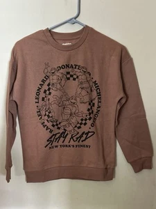 Youth 10/12 Brown Sweatshirt-Teenage Mutant Ninja Turtles Stay Rad Back 2 School - Picture 1 of 1