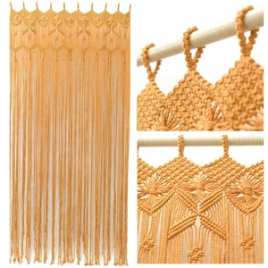 VISTA UNIQUE LET IT BE YOUR RIGHT CHOICE! Macrame Doorway Curtains Handmade B... - Picture 1 of 7