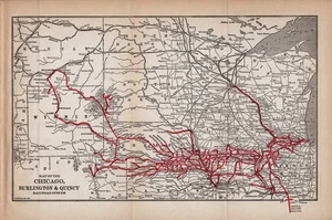 Mapa ferroviario antiguo de Chicago Burlington & Quincy Railroad Company 1915 2445 - Imagen 1 de 3