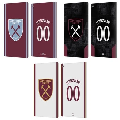 PERSONALISED WEST HAM UNITED FC 2024/25 KIT LEATHER BOOK CASE FOR AMAZON FIRE - Image 1 of 4