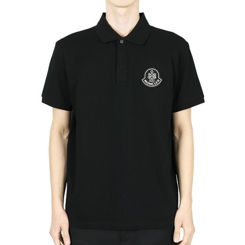 Moncler Polo Uomo Logo Patch Linea Manica Corta (Nero) 8A00001 89A16 999